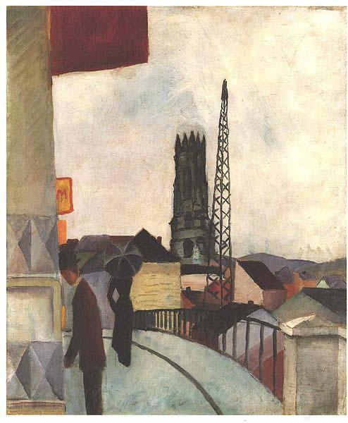 August Macke Catedral of Freiburg in the Switzerland Spain oil painting art